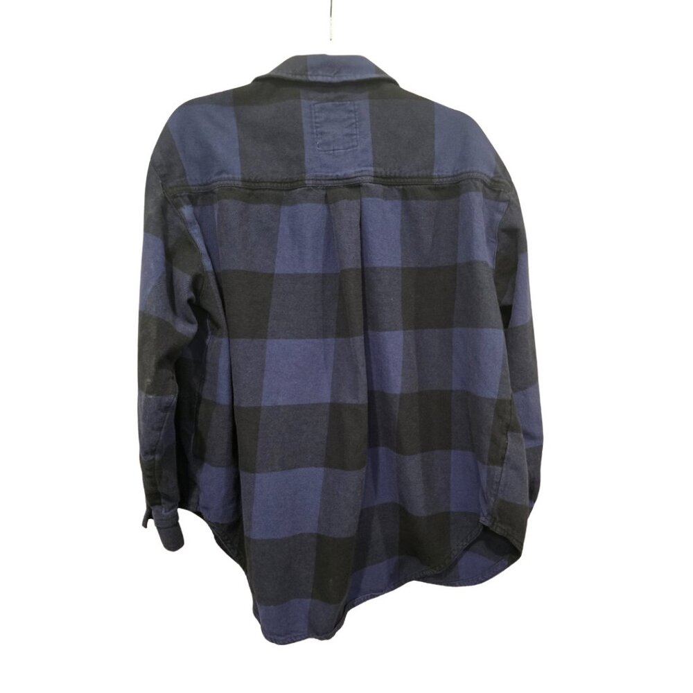 Aerie Anytime Fave Flannel Shirt - Size Medium - Color Navy - Picture 6 of 6
